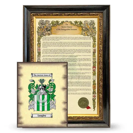 Langley Framed History and Coat of Arms Print - Heirloom