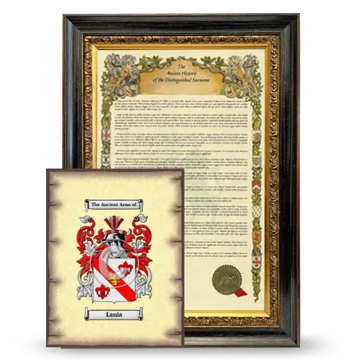 Lania Framed History and Coat of Arms Print - Heirloom