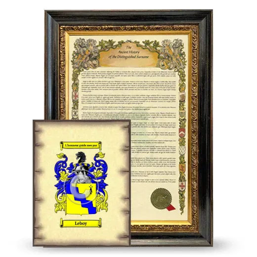 Leboy Framed History and Coat of Arms Print - Heirloom