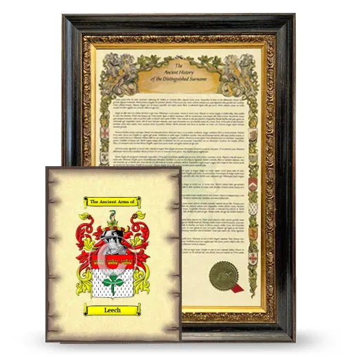 Leech Framed History and Coat of Arms Print - Heirloom