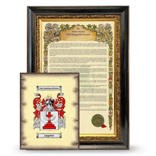 Legette Framed History and Coat of Arms Print - Heirloom