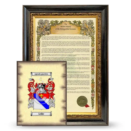 Leike Framed History and Coat of Arms Print - Heirloom