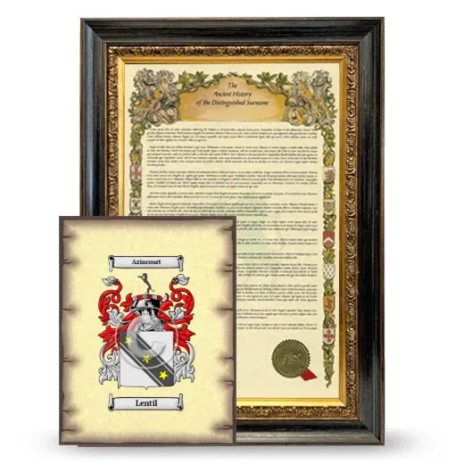 Lentil Framed History and Coat of Arms Print - Heirloom