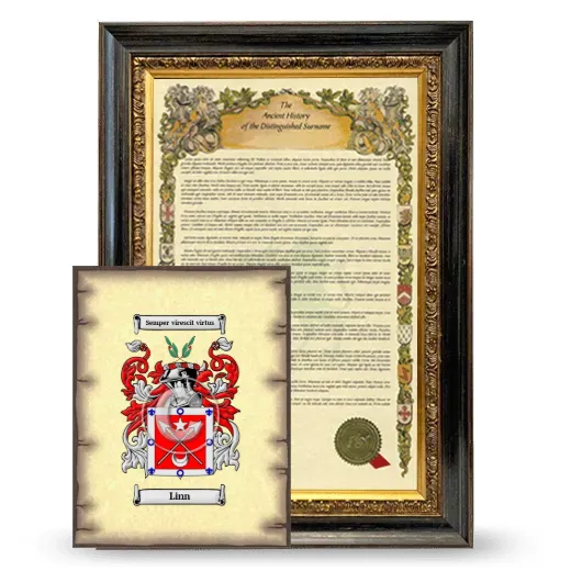 Linn Framed History and Coat of Arms Print - Heirloom