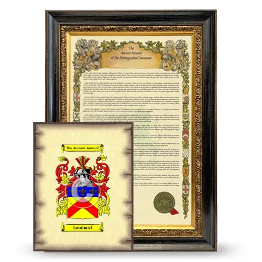 Lombard Framed History and Coat of Arms Print - Heirloom