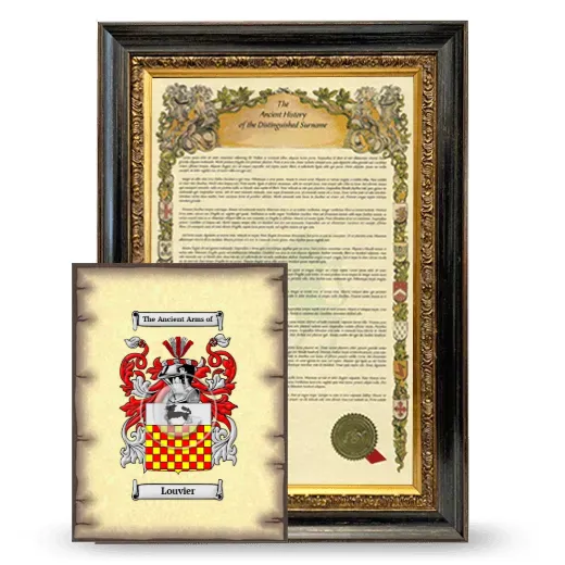 Louvier Framed History and Coat of Arms Print - Heirloom