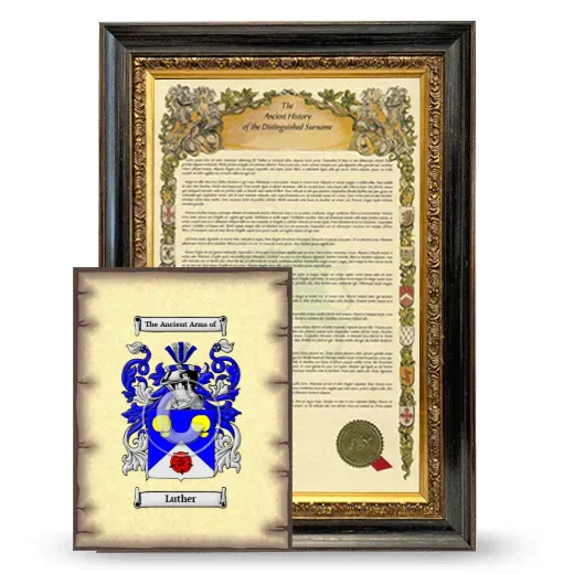 Luther Framed History and Coat of Arms Print - Heirloom