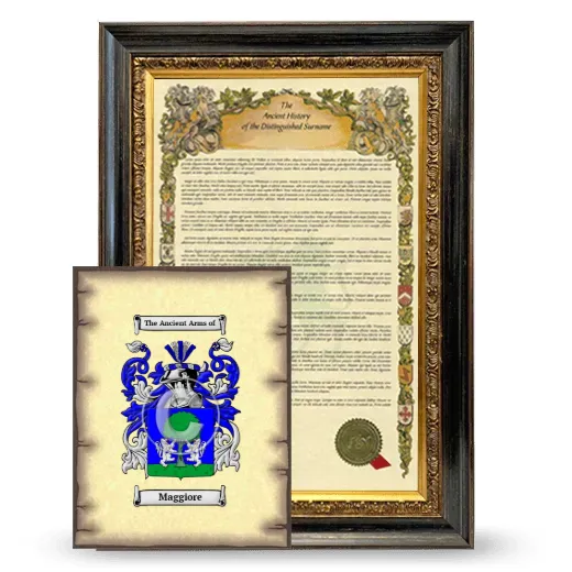 Maggiore Framed History and Coat of Arms Print - Heirloom
