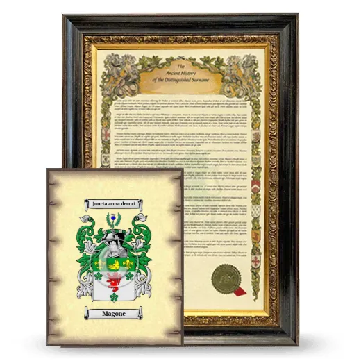 Magone Framed History and Coat of Arms Print - Heirloom