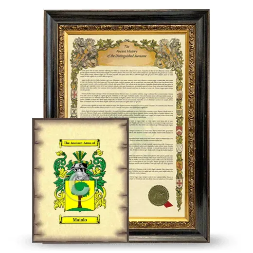 Maiolo Framed History and Coat of Arms Print - Heirloom