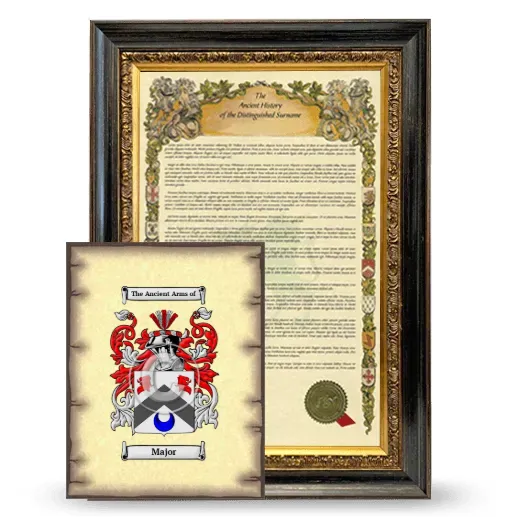 Major Framed History and Coat of Arms Print - Heirloom