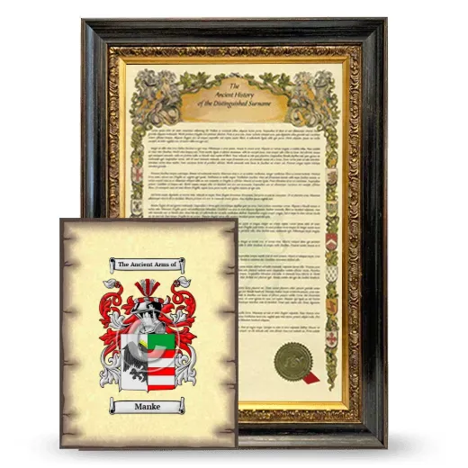 Manke Framed History and Coat of Arms Print - Heirloom