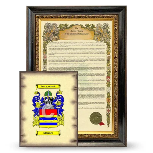 Manner Framed History and Coat of Arms Print - Heirloom