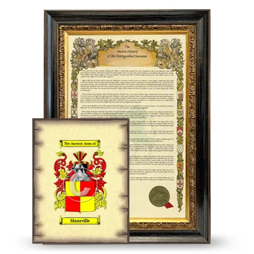 Mansville Framed History and Coat of Arms Print - Heirloom