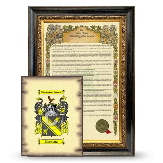 Marchant Framed History and Coat of Arms Print - Heirloom