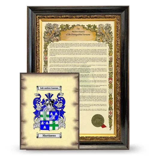 Martineau Framed History and Coat of Arms Print - Heirloom