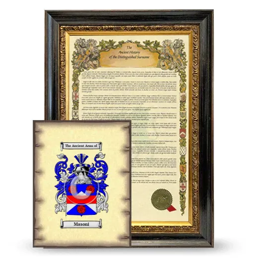 Masoni Framed History and Coat of Arms Print - Heirloom