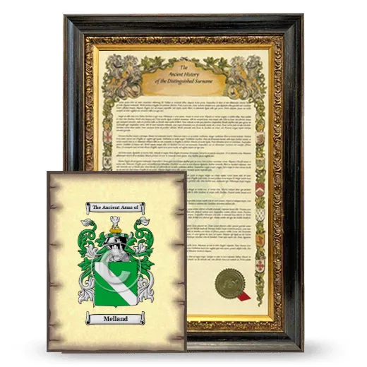 Melland Framed History and Coat of Arms Print - Heirloom