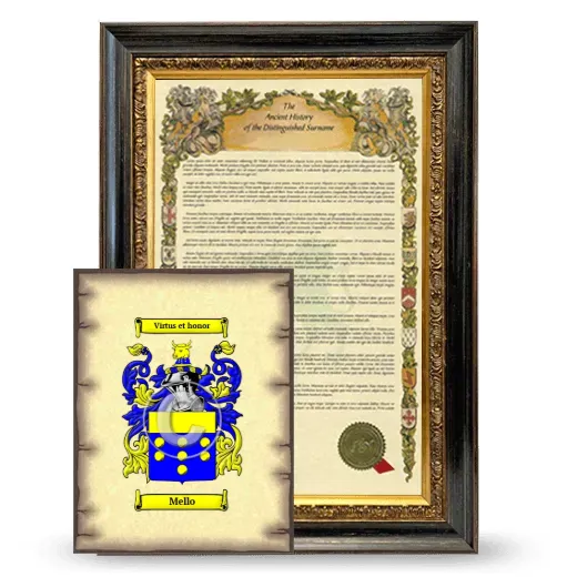 Mello Framed History and Coat of Arms Print - Heirloom