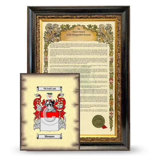 Mennes Framed History and Coat of Arms Print - Heirloom