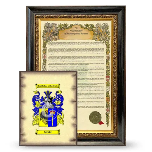 Merke Framed History and Coat of Arms Print - Heirloom