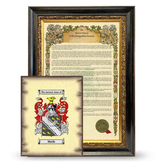 Merle Framed History and Coat of Arms Print - Heirloom