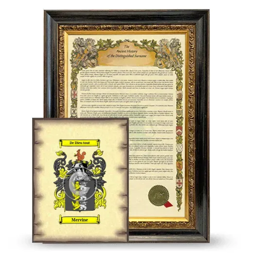 Mervine Framed History and Coat of Arms Print - Heirloom