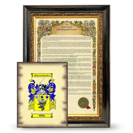 Millin Framed History and Coat of Arms Print - Heirloom