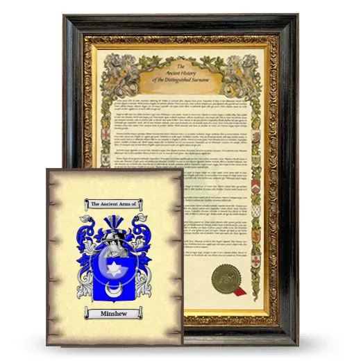Minshew Framed History and Coat of Arms Print - Heirloom