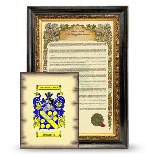 Monnette Framed History and Coat of Arms Print - Heirloom