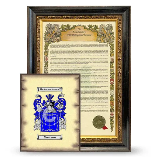 Monteros Framed History and Coat of Arms Print - Heirloom