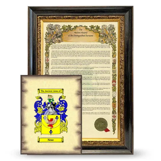 Near Framed History and Coat of Arms Print - Heirloom