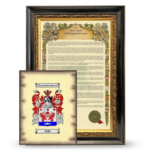 Neils Framed History and Coat of Arms Print - Heirloom