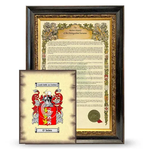 O' brien Framed History and Coat of Arms Print - Heirloom