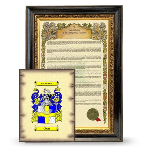 Obon Framed History and Coat of Arms Print - Heirloom