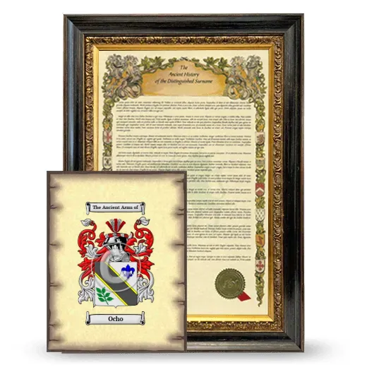 Ocho Framed History and Coat of Arms Print - Heirloom