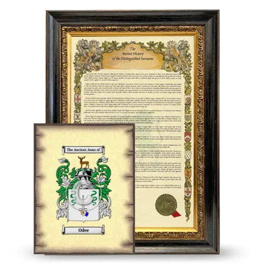 Odee Framed History and Coat of Arms Print - Heirloom