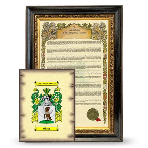 Oliver Framed History and Coat of Arms Print - Heirloom