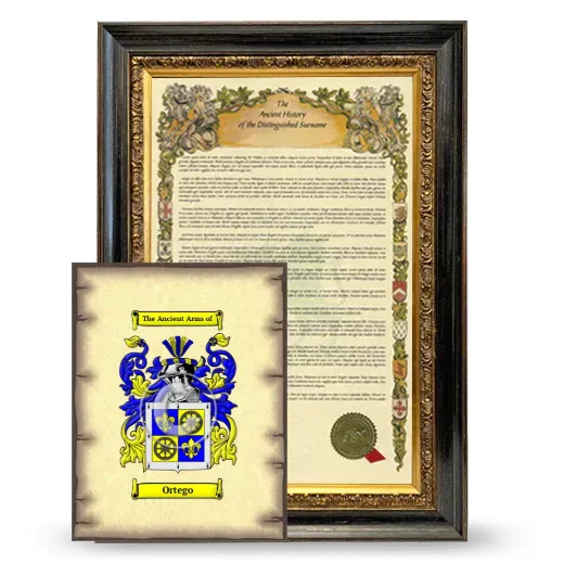 Ortego Framed History and Coat of Arms Print - Heirloom