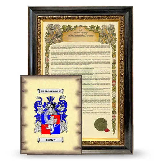 Outten Framed History and Coat of Arms Print - Heirloom