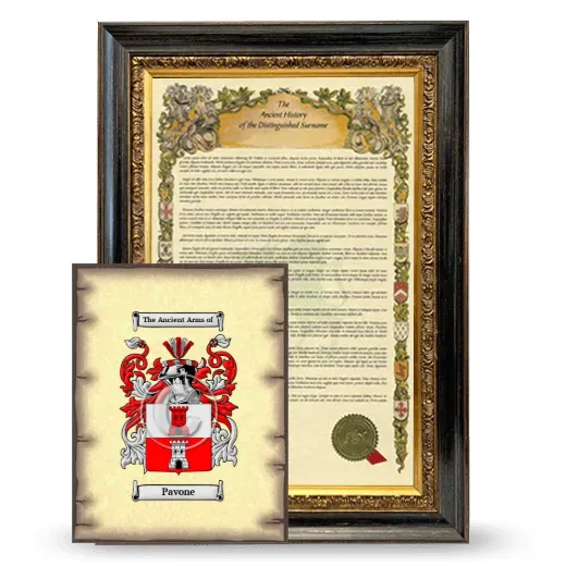Pavone Framed History and Coat of Arms Print - Heirloom