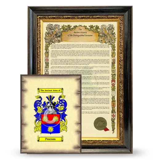Pearson Framed History and Coat of Arms Print - Heirloom