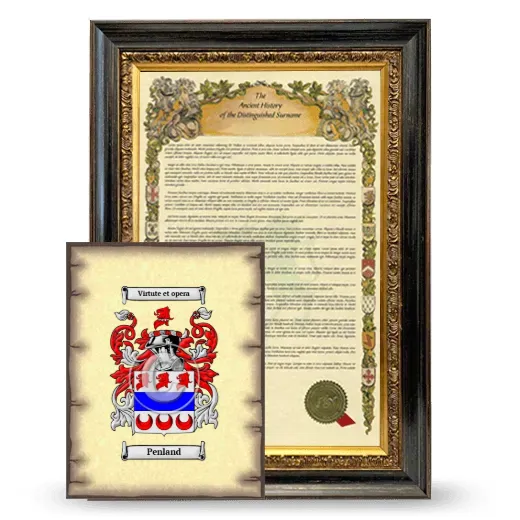 Penland Framed History and Coat of Arms Print - Heirloom