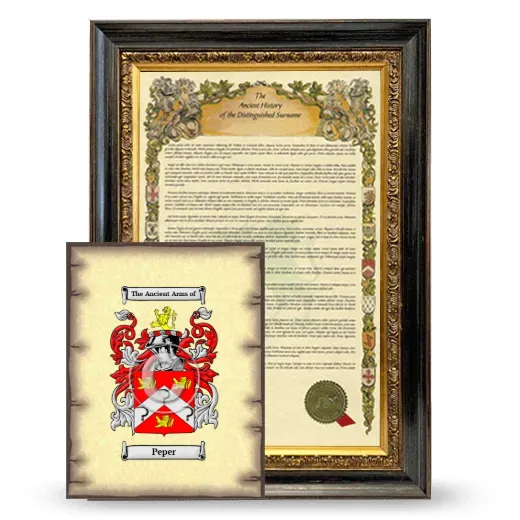 Peper Framed History and Coat of Arms Print - Heirloom