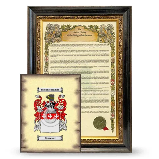 Perceval Framed History and Coat of Arms Print - Heirloom