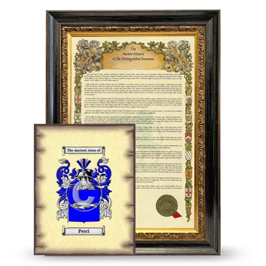 Pesci Framed History and Coat of Arms Print - Heirloom