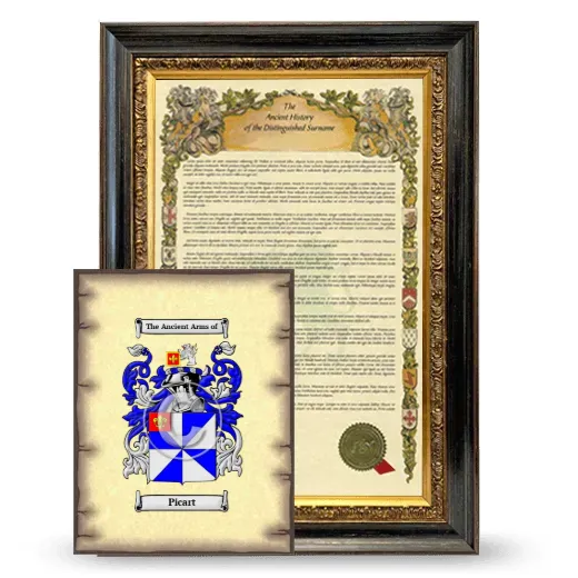 Picart Framed History and Coat of Arms Print - Heirloom