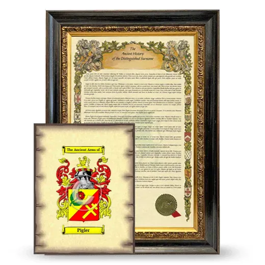 Pigler Framed History and Coat of Arms Print - Heirloom