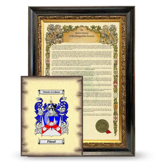 Piland Framed History and Coat of Arms Print - Heirloom