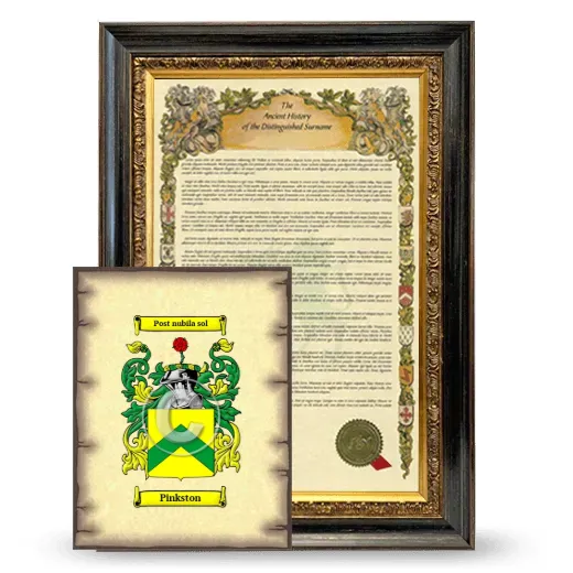 Pinkston Framed History and Coat of Arms Print - Heirloom